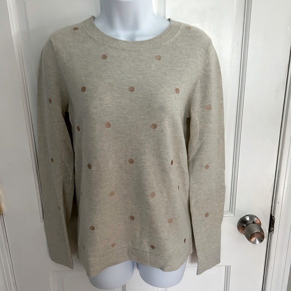 J. Crew Factory Sweaters - Like New J Crew Sweater with Embroidered Gold Dots